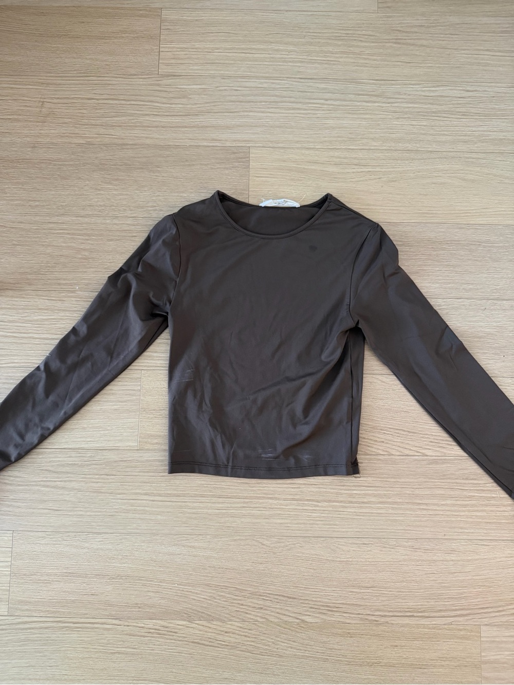 Women's Long Sleeve Crewneck Top - Brown